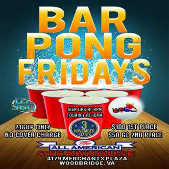 Pong Fridays at The All American Steakhouse Woodbridge  CLICK FOR INFO!